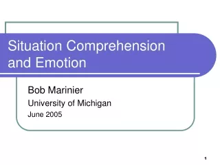 Situation Comprehension and Emotion
