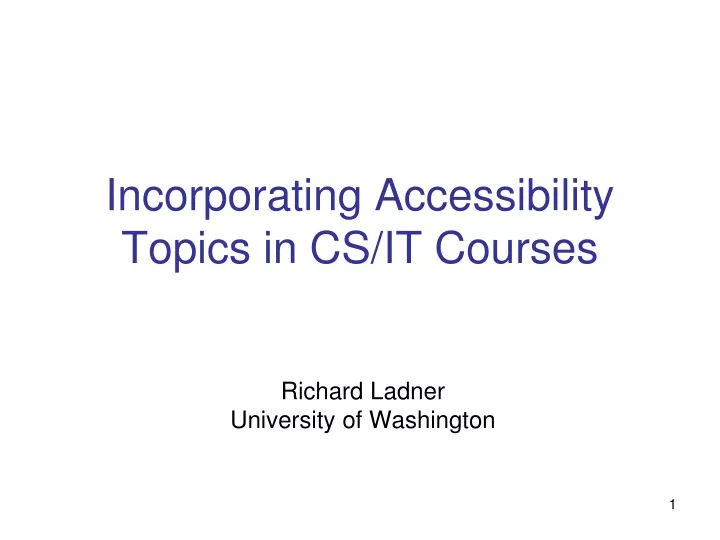 incorporating accessibility topics in cs it courses