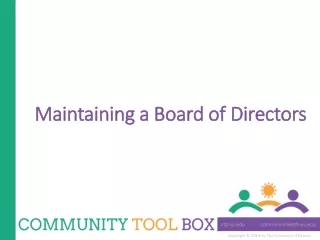 Maintaining a Board of Directors