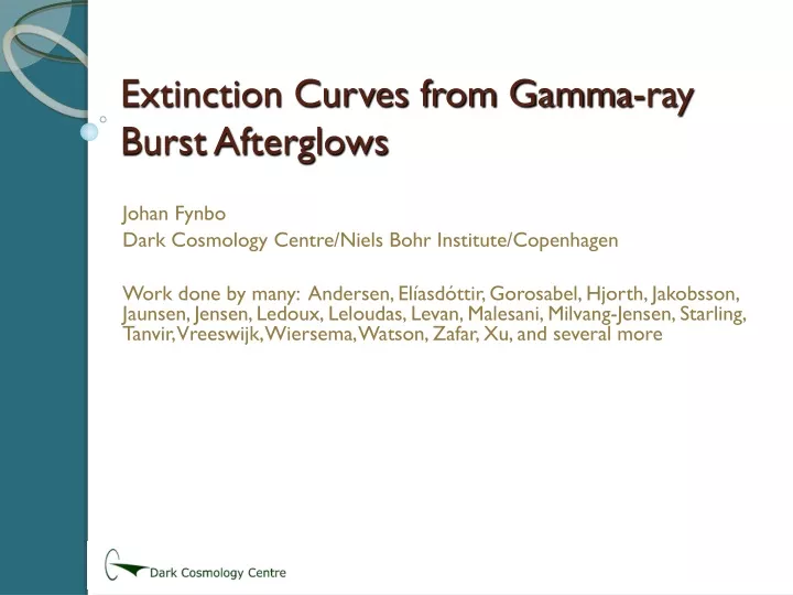 extinction curves from gamma ray burst afterglows