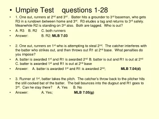 Umpire Test    questions 1-28