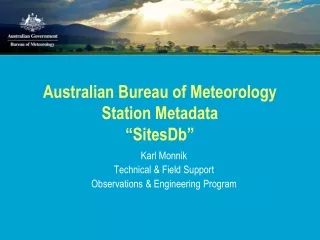 Australian Bureau of Meteorology Station Metadata “SitesDb”