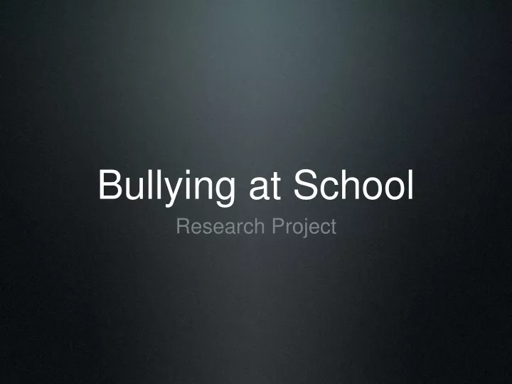 bullying at school