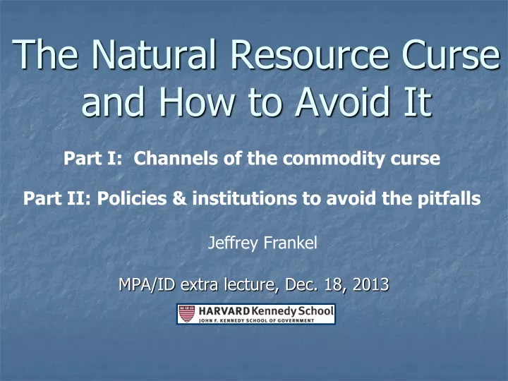 the natural resource curse and how to avoid it