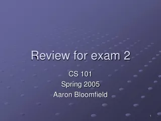 Review for exam 2
