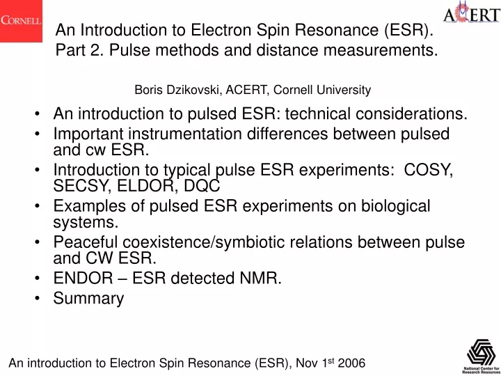 an introduction to electron spin resonance