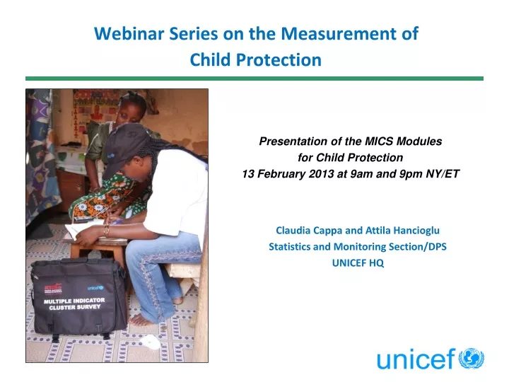 webinar series on the measurement of child protection