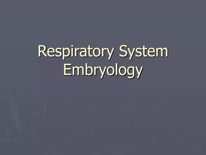 respiratory system embryology