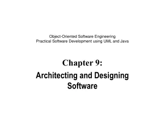Object-Oriented Software Engineering Practical Software Development using UML and Java