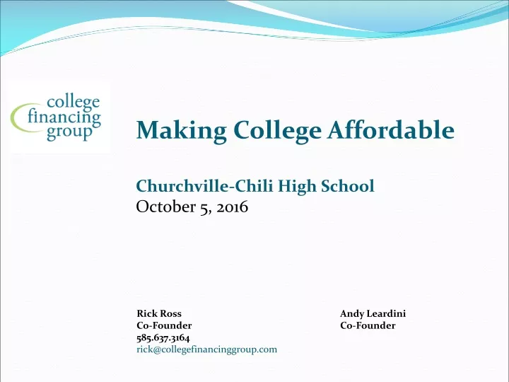 making college affordable churchville chili high school october 5 2016