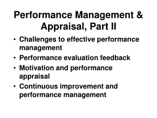 Performance Management &amp; Appraisal, Part II