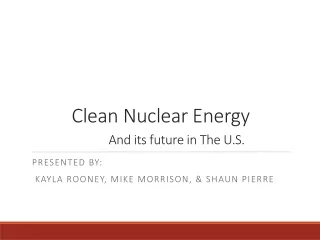 Clean Nuclear Energy And its future in The U.S.