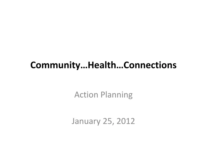 community health connections