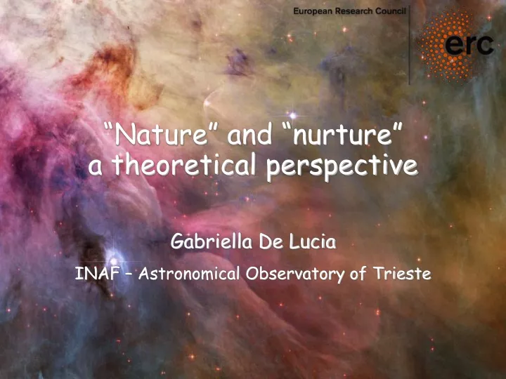 nature and nurture a theoretical perspective