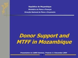 Donor Support and MTFF in Mozambique