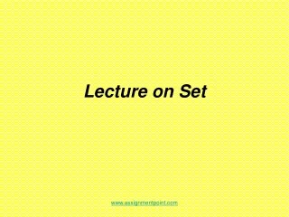 Lecture on Set