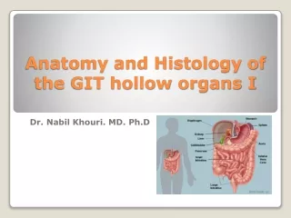 Anatomy and Histology of the GIT hollow organs I