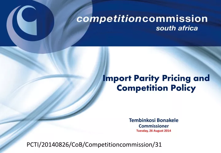 import parity pricing and competition policy