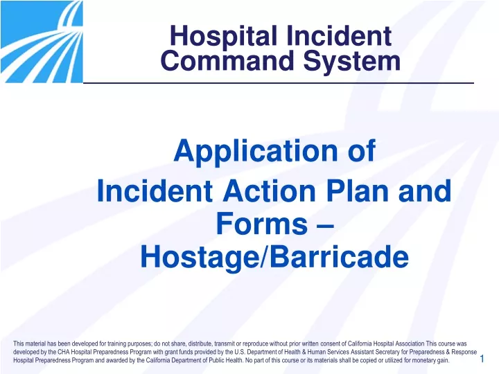 application of incident action plan and forms hostage barricade