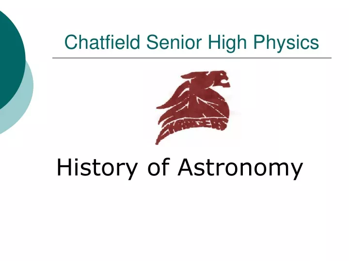 chatfield senior high physics