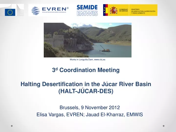 3 d coordination meeting halting desertification in the j car river basin halt j car des