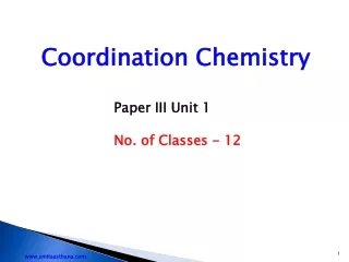 Coordination Chemistry