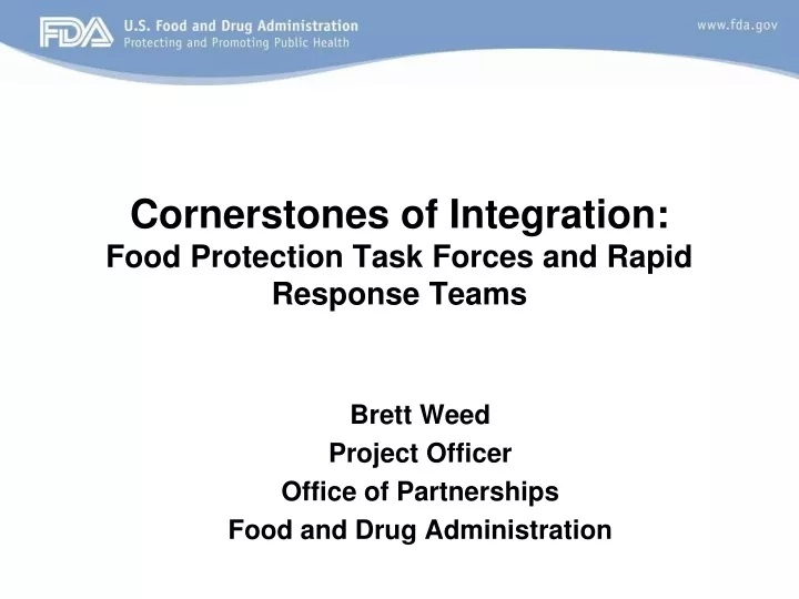 cornerstones of integration food protection task forces and rapid response teams