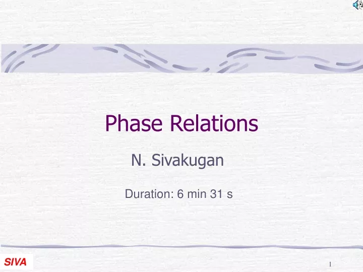 phase relations