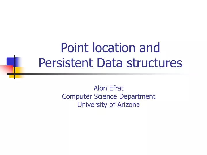 point location and persistent data structures