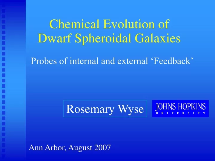 chemical evolution of dwarf spheroidal galaxies