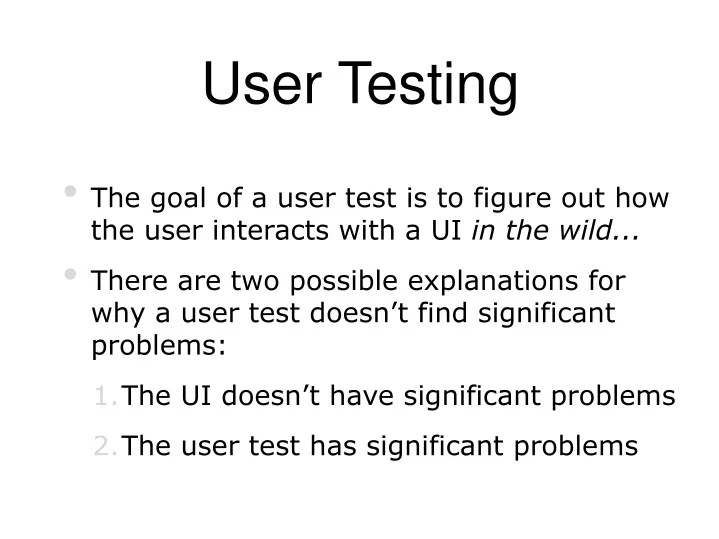 user testing