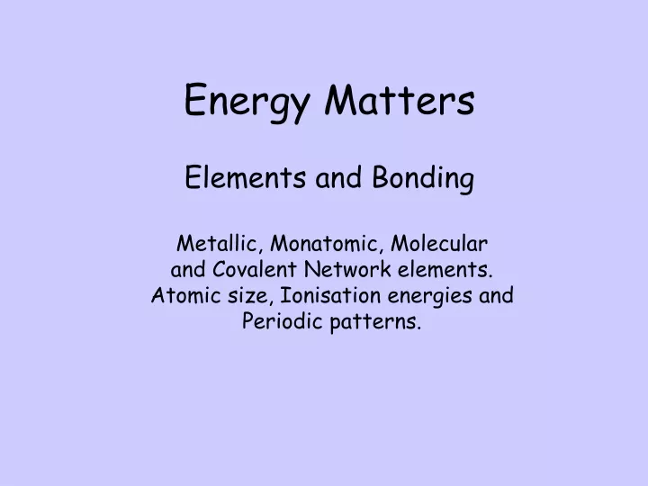 energy matters