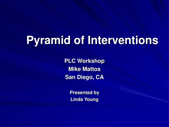 pyramid of interventions