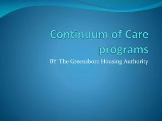 Continuum of Care programs