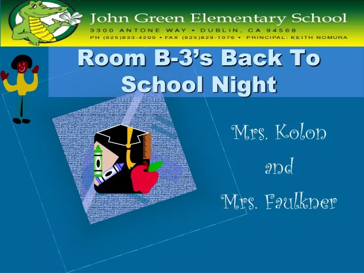 room b 3 s back to school night