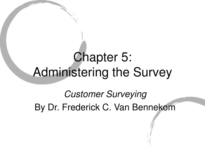 chapter 5 administering the survey