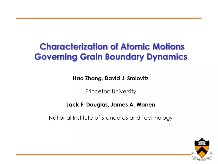 characterization of atomic motions governing