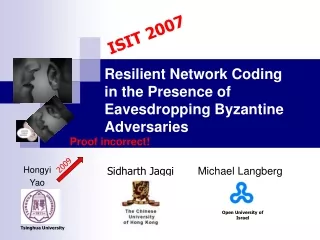 Resilient Network Coding  in the Presence of  Eavesdropping Byzantine Adversaries