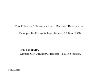 Toshihiko HARA   -Sapporo City University, Professor (Ph.D Sociology)