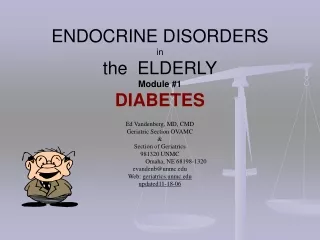 ENDOCRINE DISORDERS  in  the  ELDERLY Module #1 DIABETES