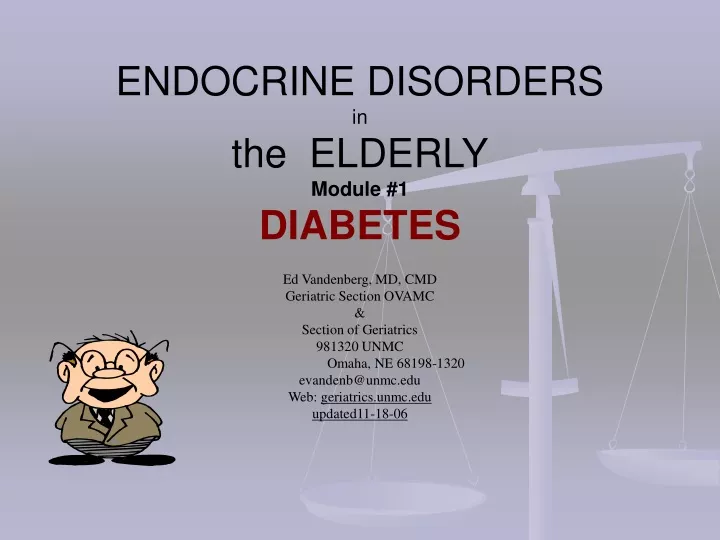 endocrine disorders in the elderly module 1 diabetes
