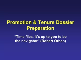 Promotion &amp; Tenure Dossier Preparation