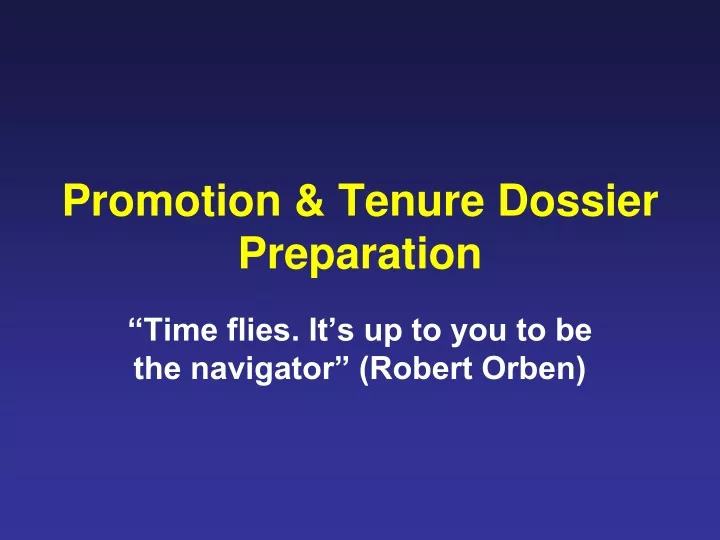promotion tenure dossier preparation