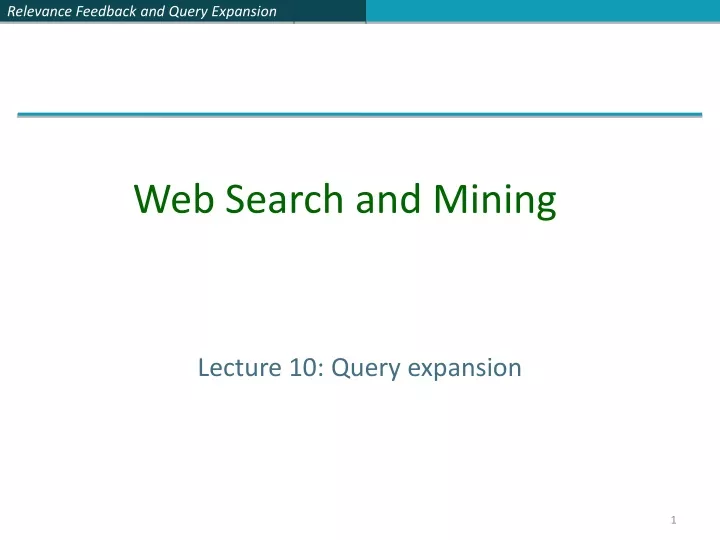 lecture 10 query expansion
