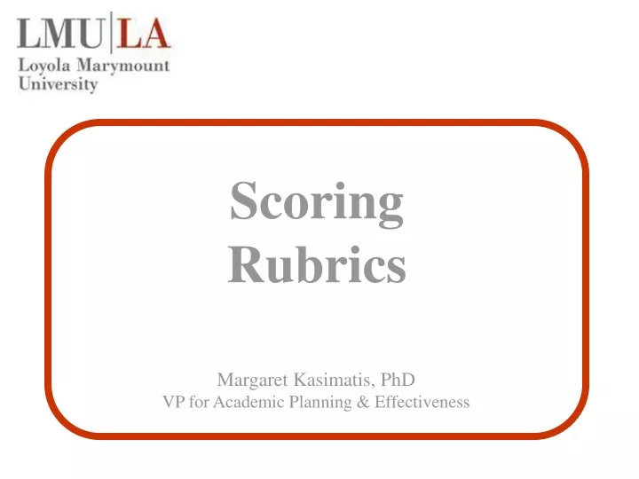 scoring rubrics