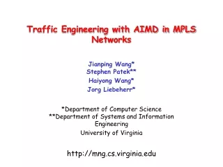 Traffic Engineering with AIMD in MPLS Networks