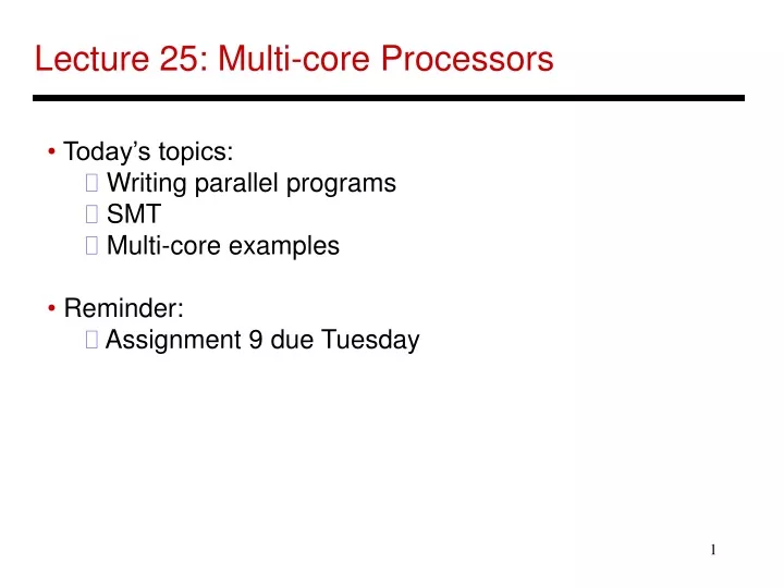 lecture 25 multi core processors