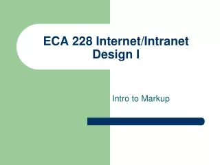 ECA 228 Internet/Intranet Design I