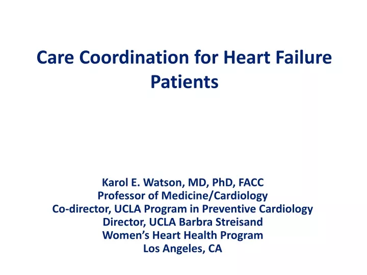 care coordination for heart failure patients