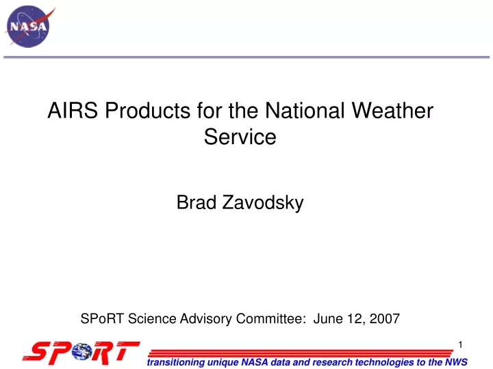 airs products for the national weather service